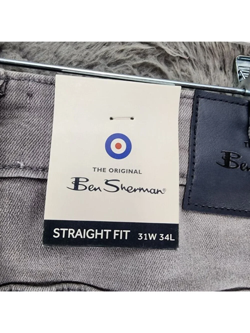 Ben Sherman Jeans Mens 31x34 Gray Stretch Mid Rise Straight Fit *NWT*